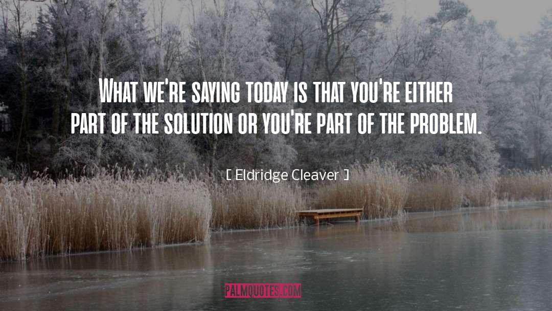 Eldridge Cleaver Quotes: What we're saying today is