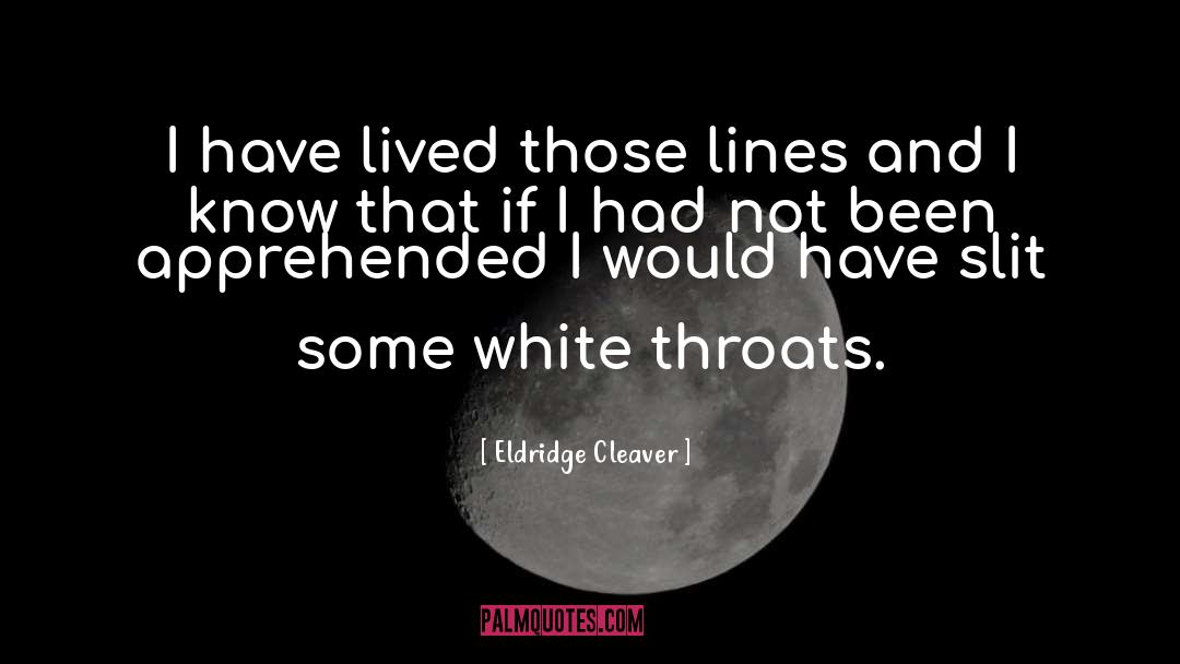 Eldridge Cleaver Quotes: I have lived those lines