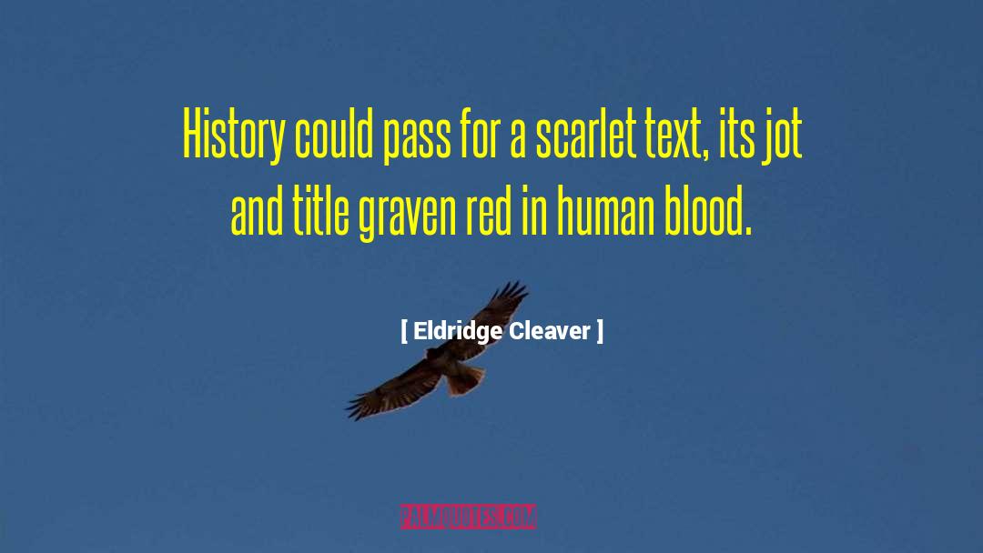 Eldridge Cleaver Quotes: History could pass for a