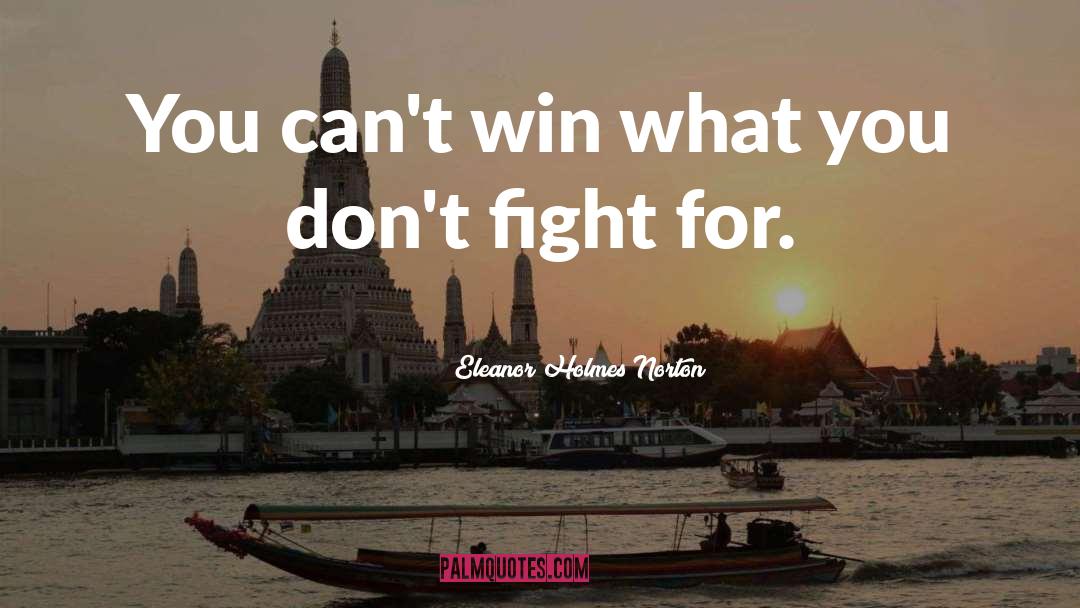 Eleanor Holmes Norton Quotes: You can't win what you