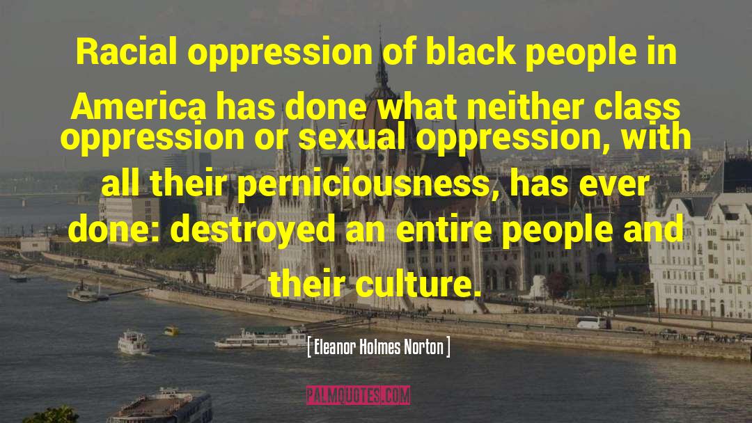 Eleanor Holmes Norton Quotes: Racial oppression of black people