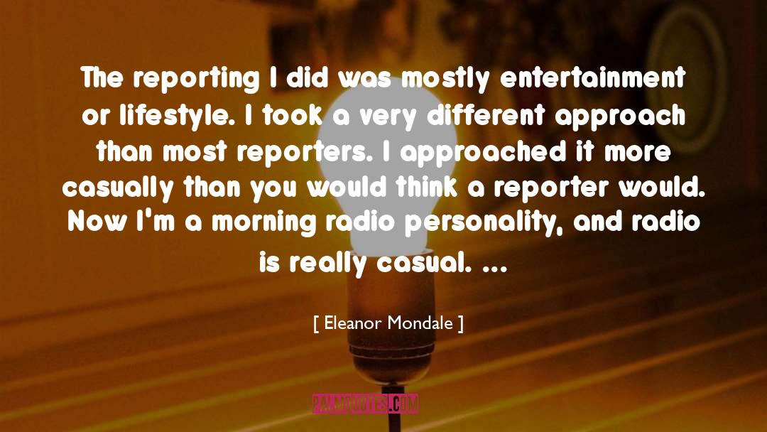 Eleanor Mondale Quotes: The reporting I did was