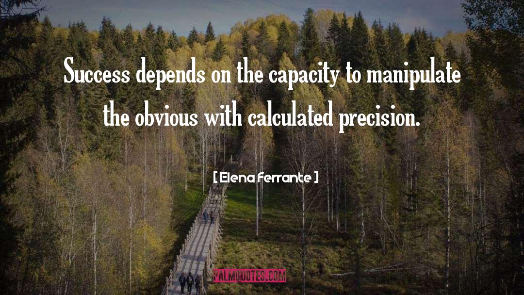 Elena Ferrante Quotes: Success depends on the capacity