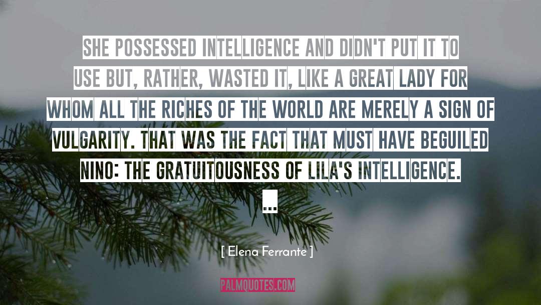 Elena Ferrante Quotes: She possessed intelligence and didn't