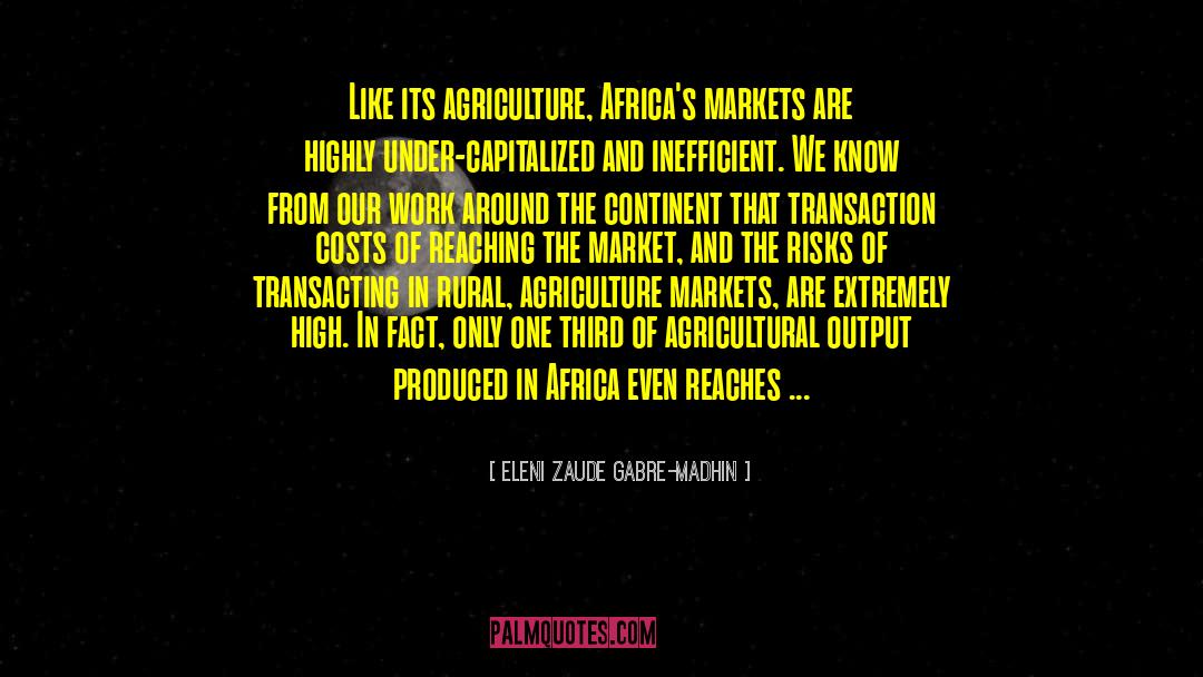 Eleni Zaude Gabre-Madhin Quotes: Like its agriculture, Africa's markets