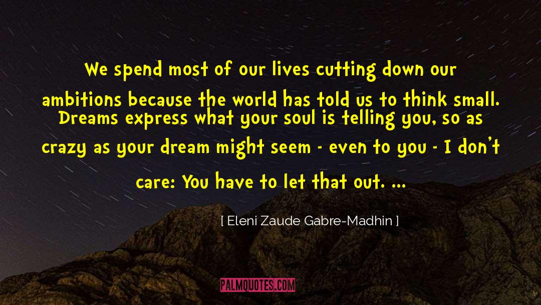 Eleni Zaude Gabre-Madhin Quotes: We spend most of our
