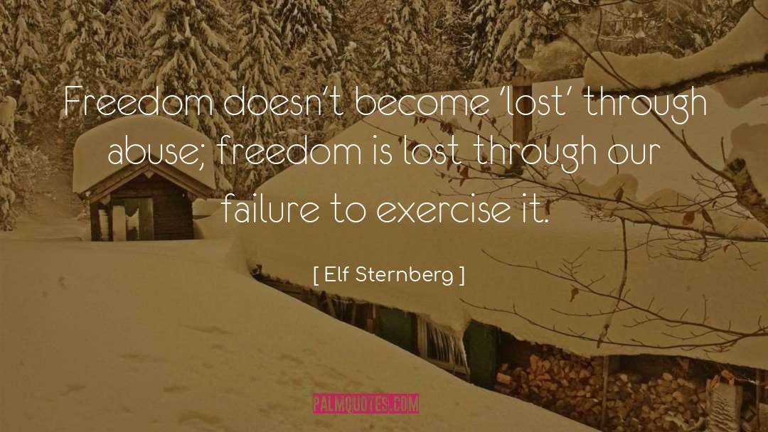 Elf Sternberg Quotes: Freedom doesn't become 'lost' through