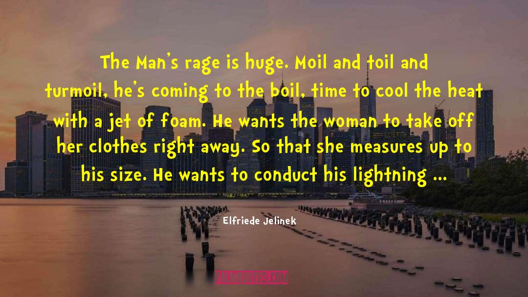 Elfriede Jelinek Quotes: The Man's rage is huge.