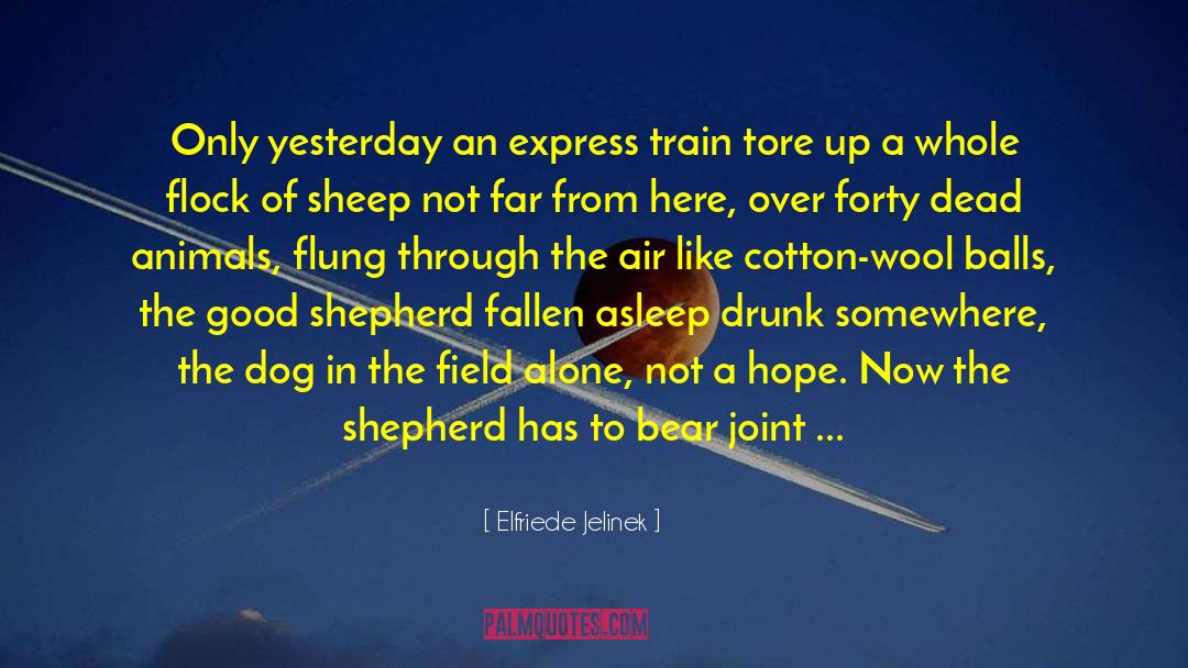 Elfriede Jelinek Quotes: Only yesterday an express train