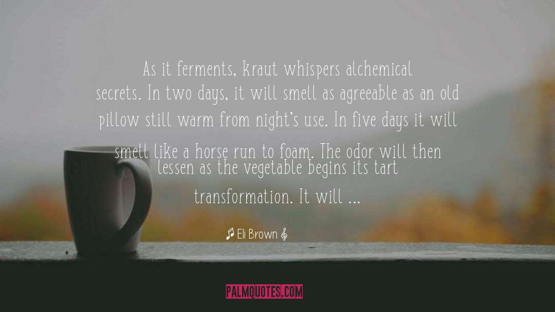 Eli Brown Quotes: As it ferments, kraut whispers