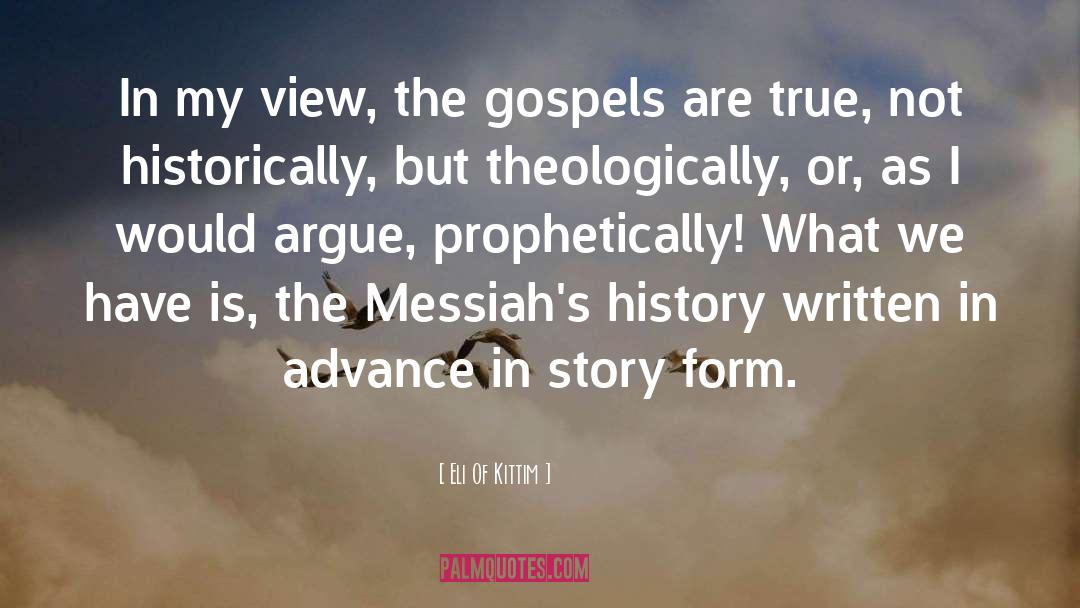 Eli Of Kittim Quotes: In my view, the gospels