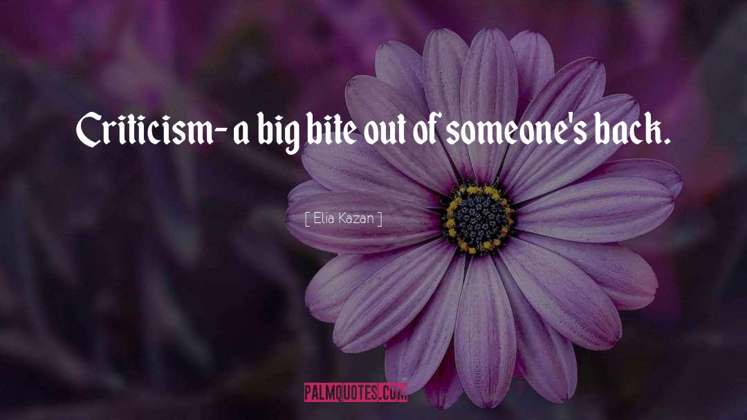 Elia Kazan Quotes: Criticism- a big bite out