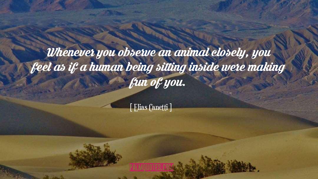 Elias Canetti Quotes: Whenever you observe an animal