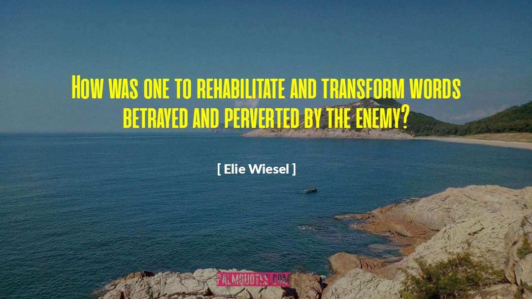 Elie Wiesel Quotes: How was one to rehabilitate