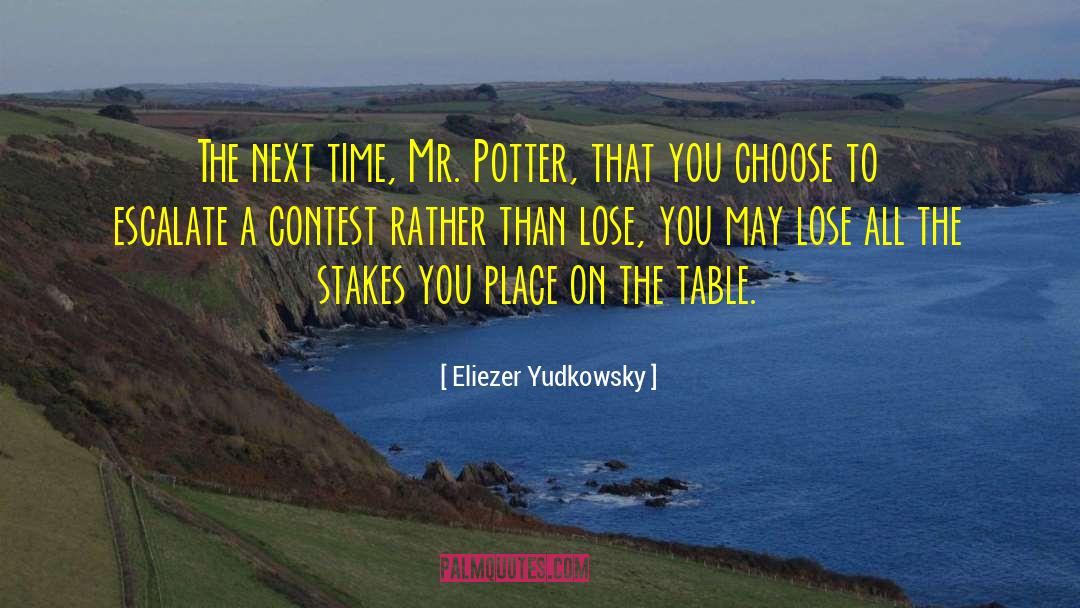 Eliezer Yudkowsky Quotes: The next time, Mr. Potter,