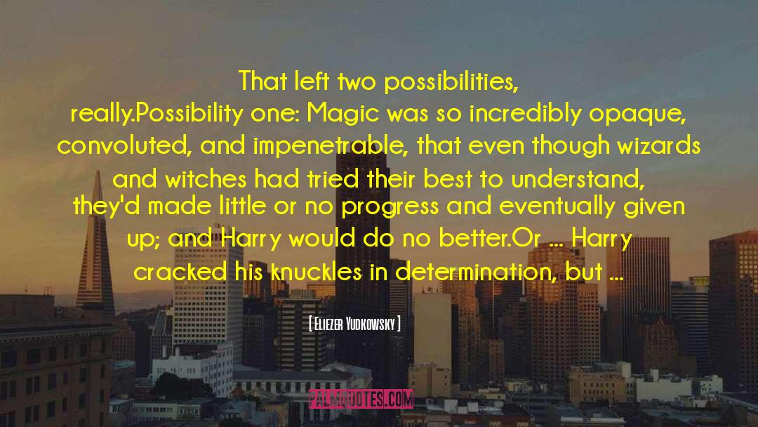 Eliezer Yudkowsky Quotes: That left two possibilities, really.<br>Possibility