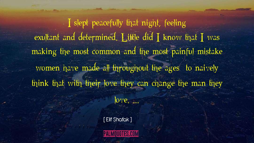 Elif Shafak Quotes: I slept peacefully that night,