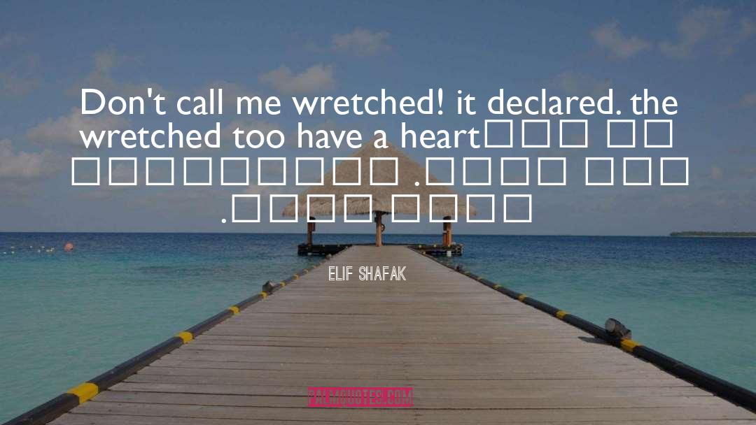 Elif Shafak Quotes: Don't call me wretched! it
