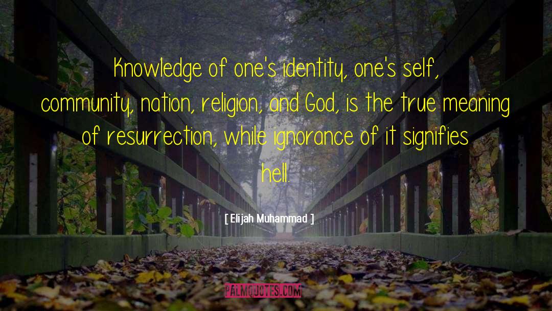 Elijah Muhammad Quotes: Knowledge of one's identity, one's