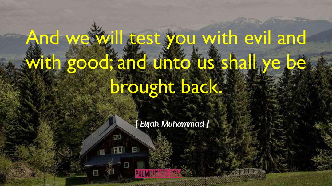 Elijah Muhammad Quotes: And we will test you