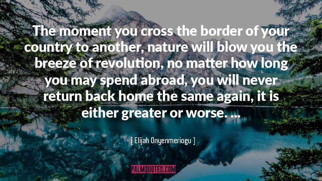 Elijah Onyenmeriogu Quotes: The moment you cross the