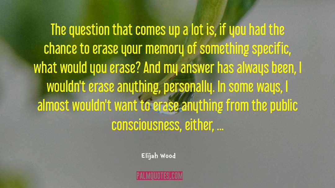 Elijah Wood Quotes: The question that comes up