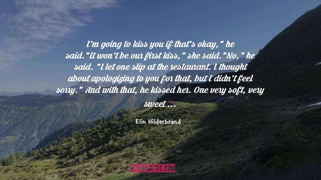 Elin Hilderbrand Quotes: I'm going to kiss you