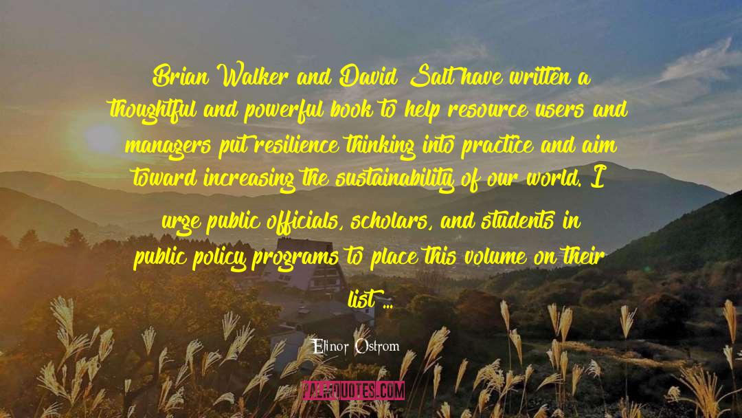 Elinor Ostrom Quotes: Brian Walker and David Salt