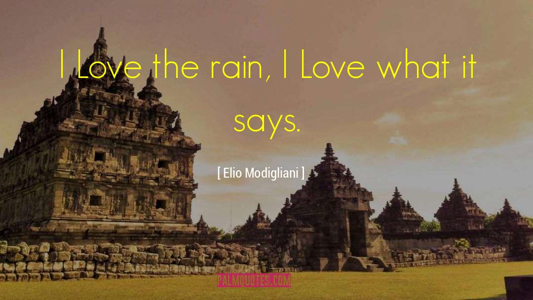 Elio Modigliani Quotes: I Love the rain, I