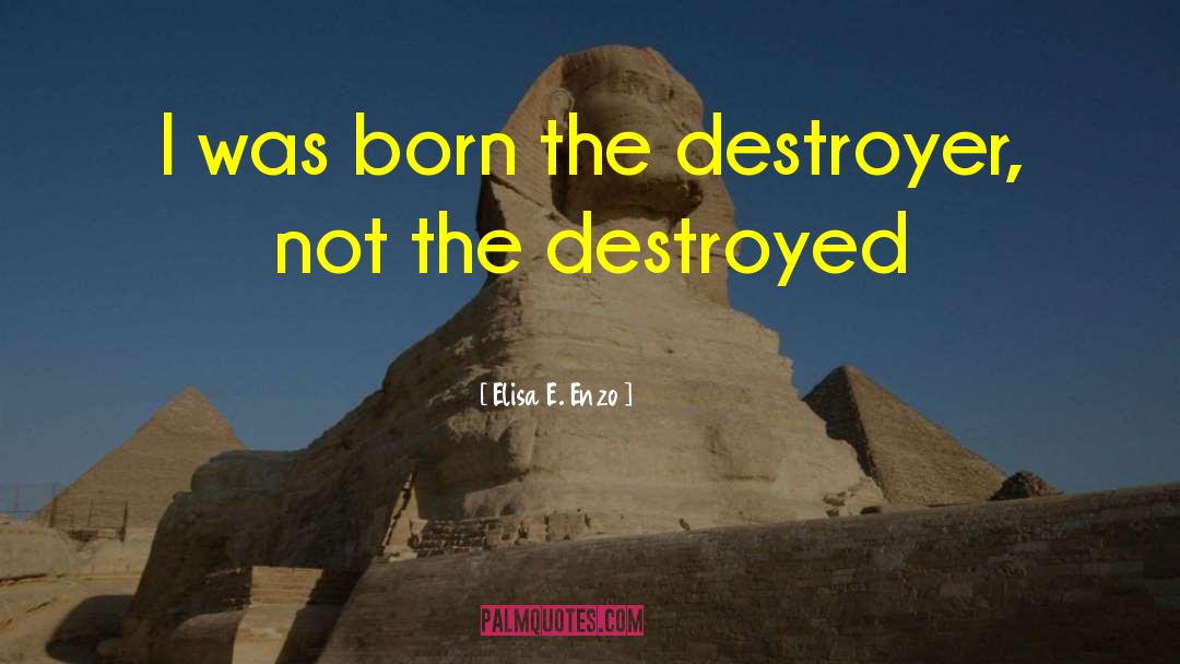 Elisa E. Enzo Quotes: I was born the destroyer,
