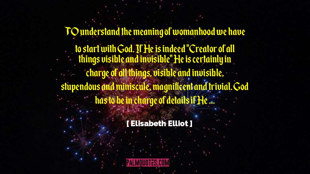 Elisabeth Elliot Quotes: TO understand the meaning of