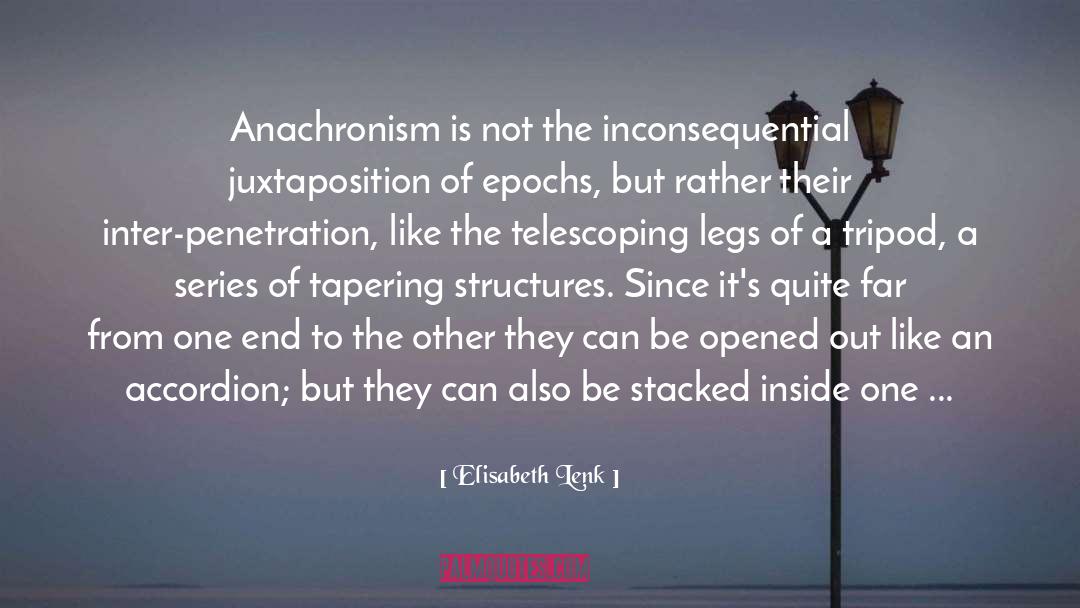 Elisabeth Lenk Quotes: Anachronism is not the inconsequential