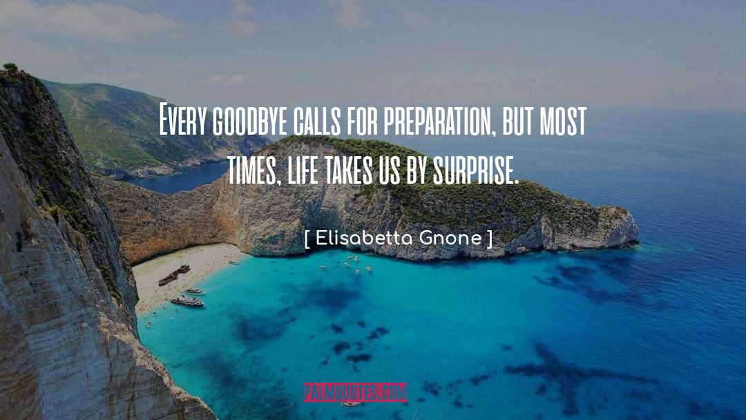 Elisabetta Gnone Quotes: Every goodbye calls for preparation,