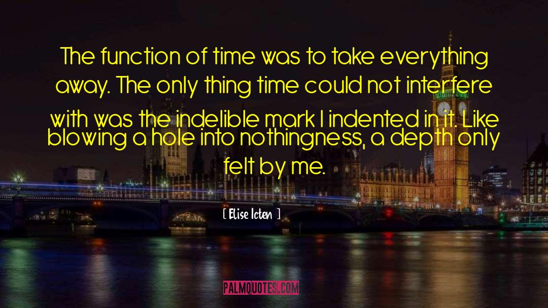 Elise Icten Quotes: The function of time was