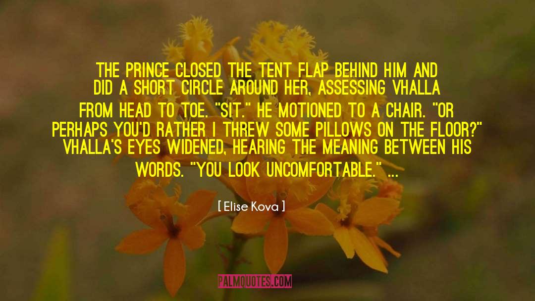 Elise Kova Quotes: The prince closed the tent