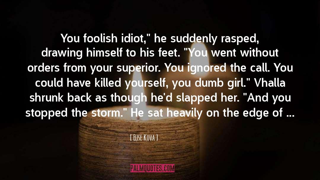 Elise Kova Quotes: You foolish idiot,