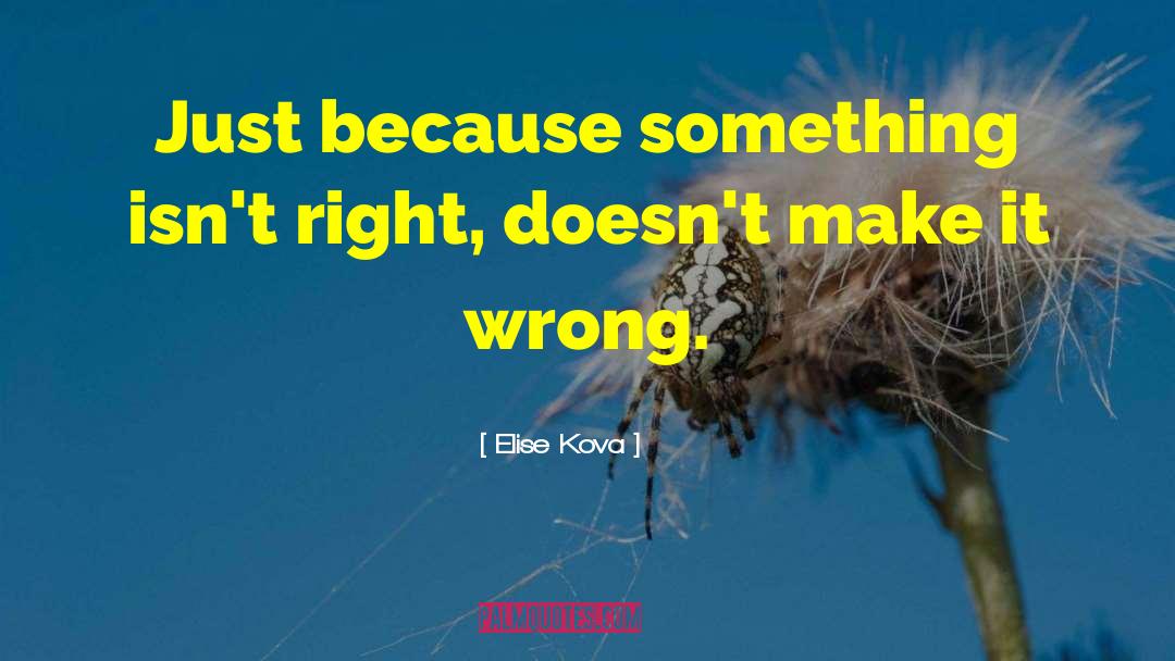 Elise Kova Quotes: Just because something isn't right,