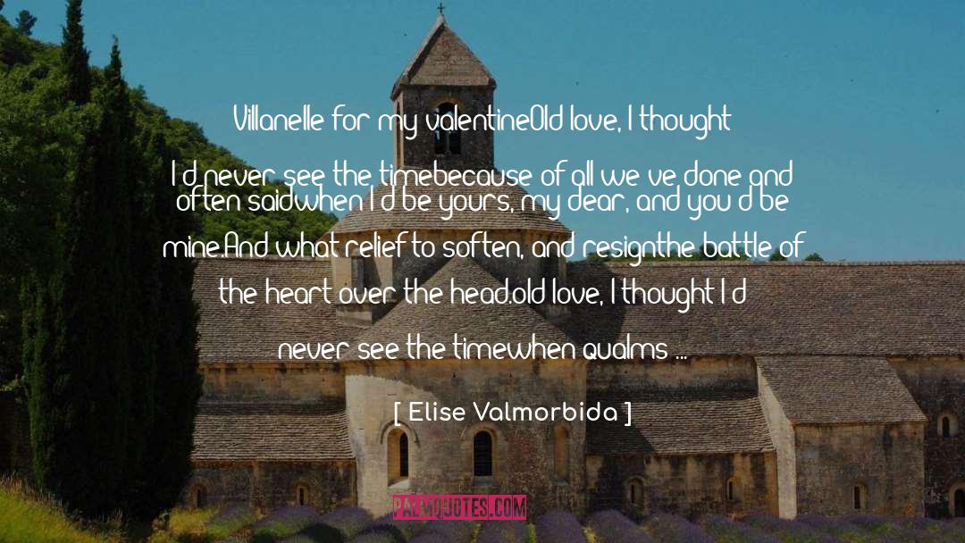 Elise Valmorbida Quotes: Villanelle for my valentine<br>Old love,