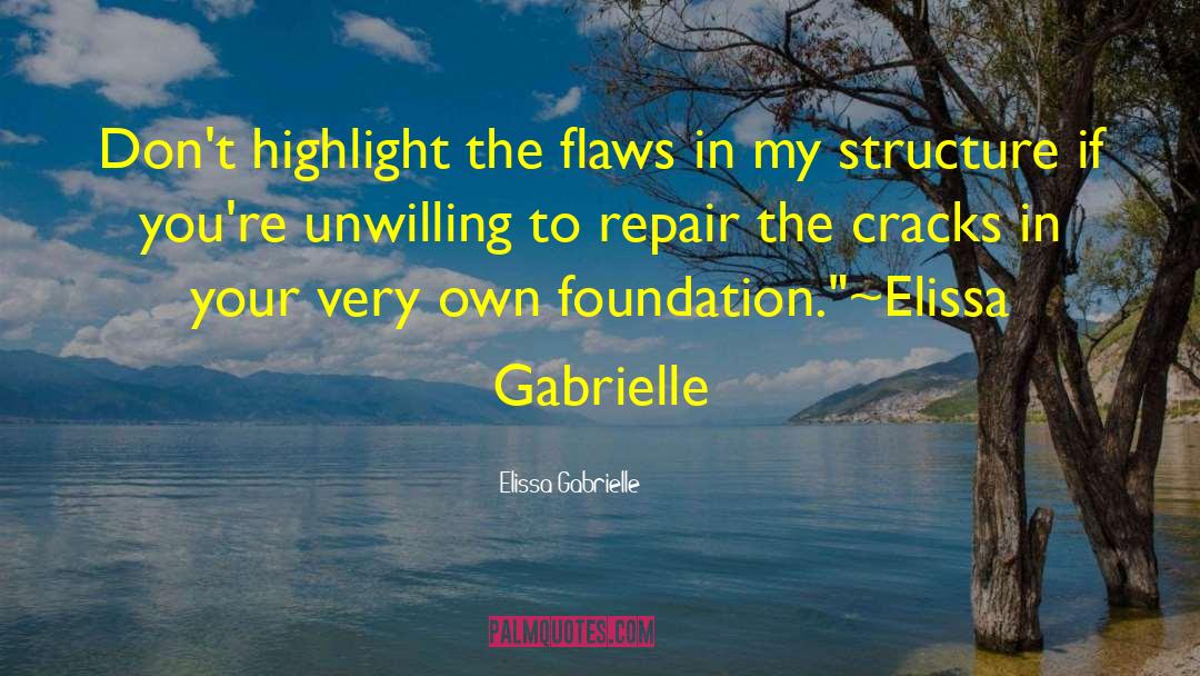 Elissa Gabrielle Quotes: Don't highlight the flaws in