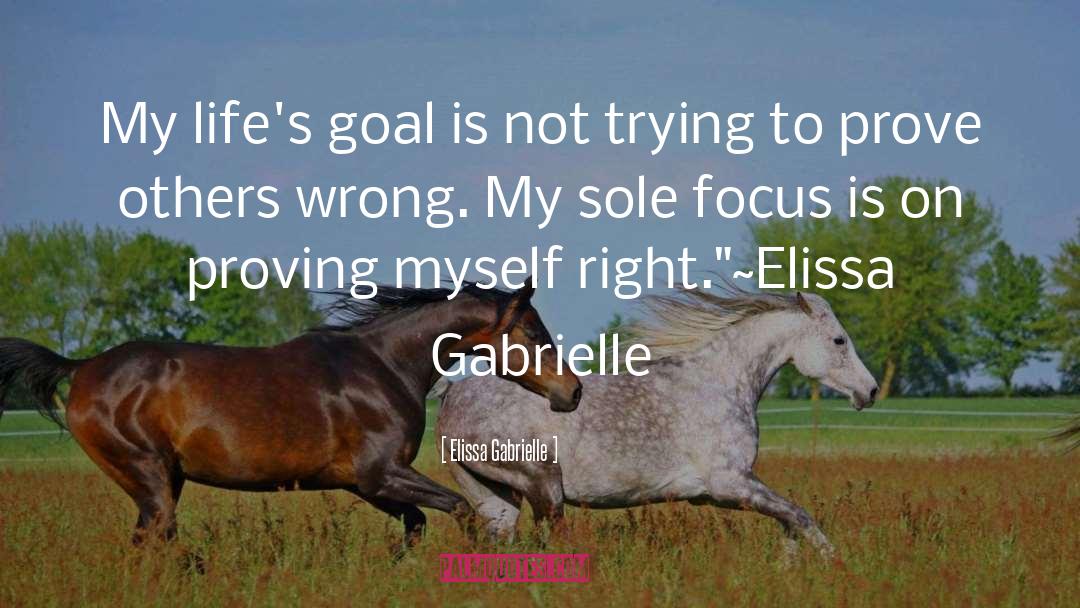 Elissa Gabrielle Quotes: My life's goal is not