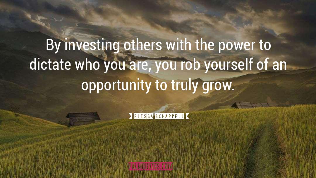 Elissa Schappell Quotes: By investing others with the
