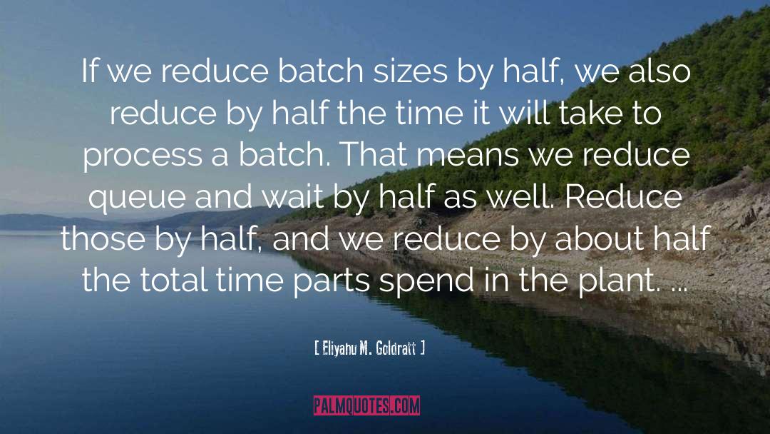 Eliyahu M. Goldratt Quotes: If we reduce batch sizes