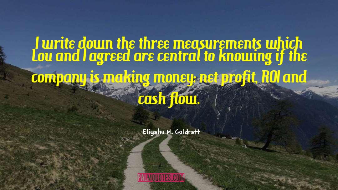 Eliyahu M. Goldratt Quotes: I write down the three