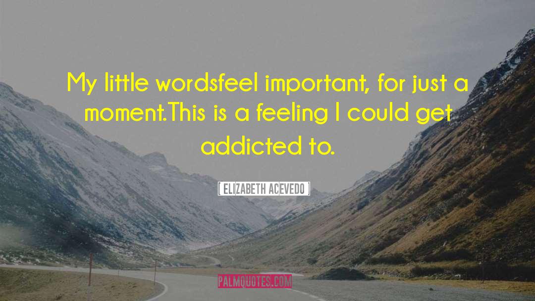 Elizabeth Acevedo Quotes: My little words<br />feel important,