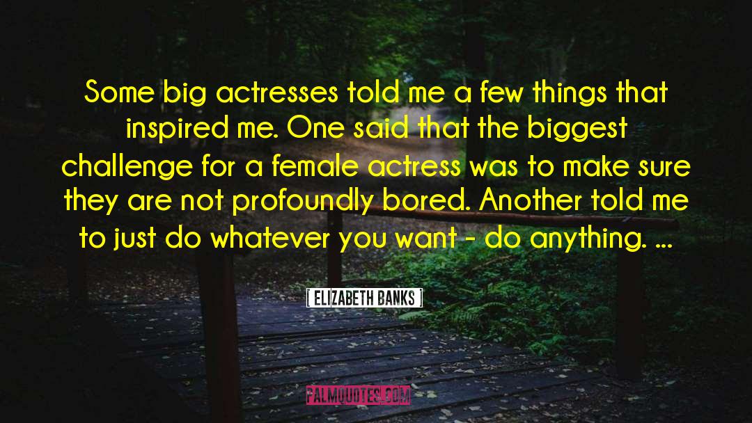 Elizabeth Banks Quotes: Some big actresses told me
