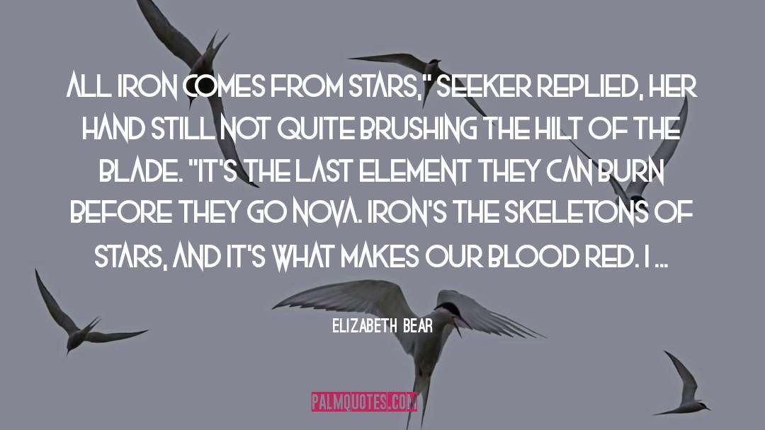 Elizabeth Bear Quotes: All iron comes from stars,