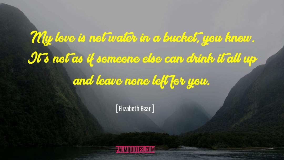 Elizabeth Bear Quotes: My love is not water