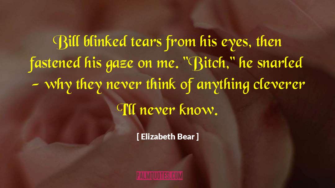 Elizabeth Bear Quotes: Bill blinked tears from his