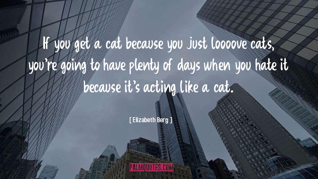 Elizabeth Berg Quotes: If you get a cat