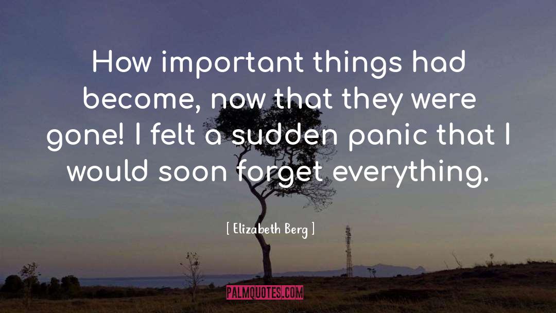 Elizabeth Berg Quotes: How important things had become,